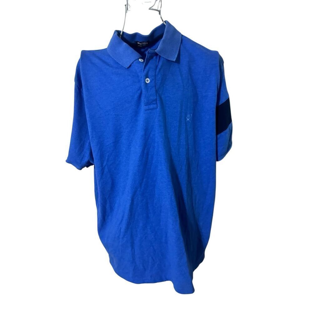 Nice men Hackett London Mens Short Sleeve Blue Cotton Polo Shirt Logo  Size 4X L